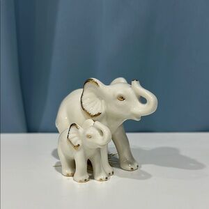 Mikasa Mom & Baby Elephant Christmas Ornament Holiday